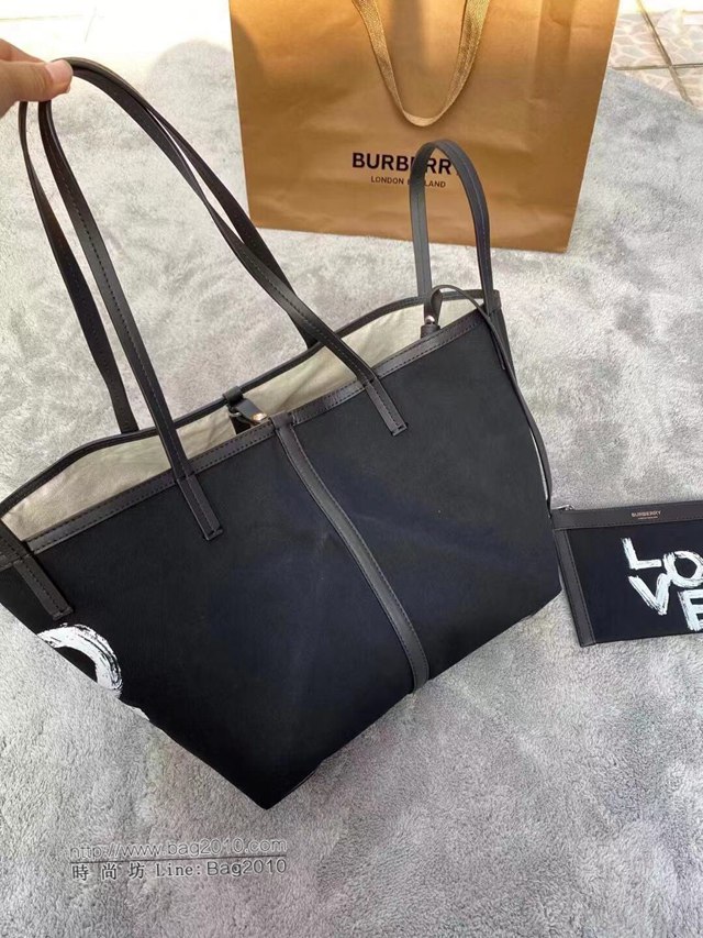 Burberry專櫃新款包包 巴寶莉斜紋棉質布Beach Tote沙灘托特包手提包  db1223